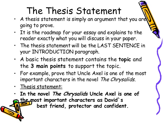 parts of a thesis sentence